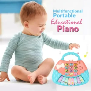 Toddler playing with educational toy piano for kids